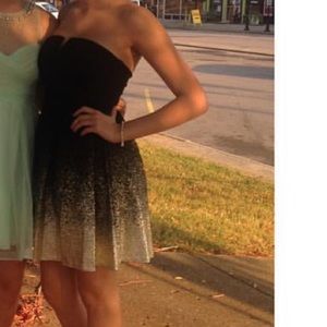 Black and Gold Cocktail/ Homecoming Dress